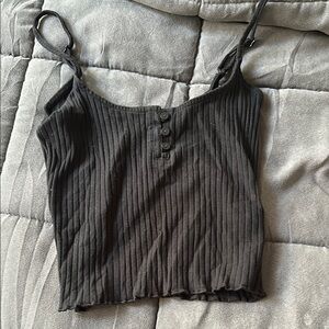 American Eagle Outfitters Black Ribbed Camisole Top